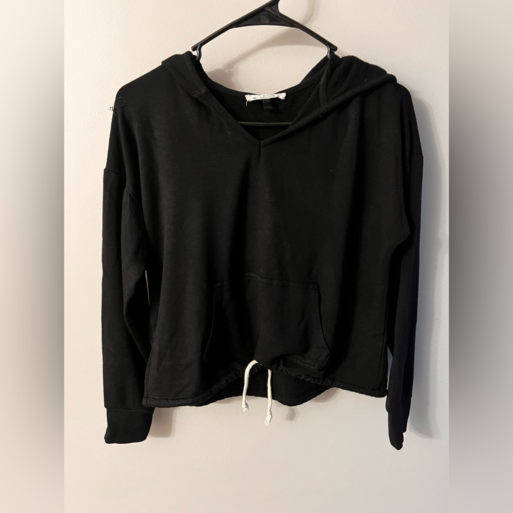 Cute, light, black crop-top hoodie